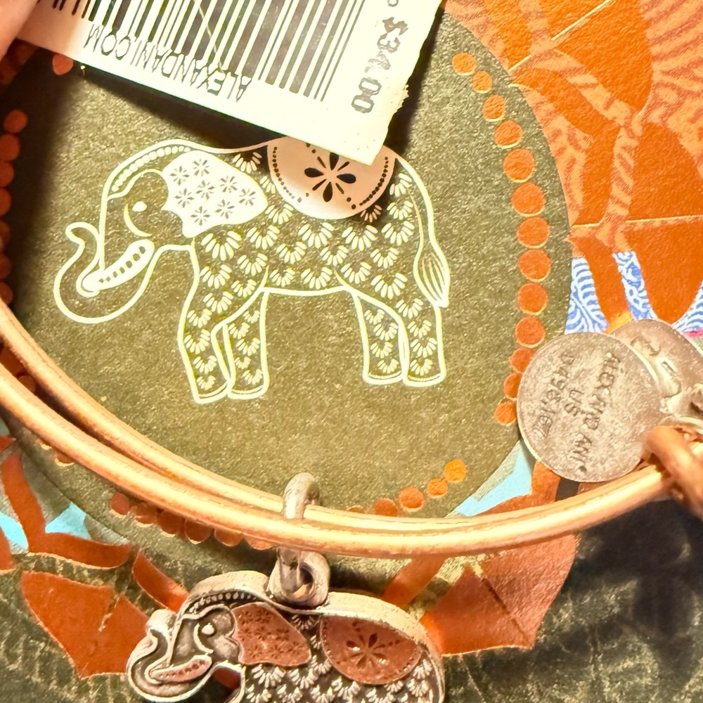 Elephant Charm Bangle Bracelet in Copper - Unbranded